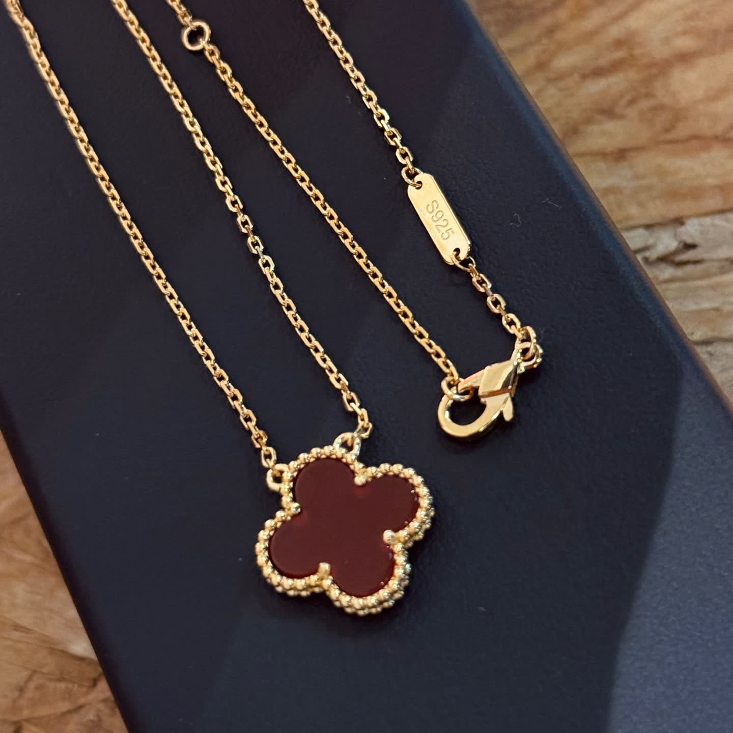 Van Cleef & Arpels Vintage Alhambra 18K Yellow Gold Ruby and Diamond Necklace